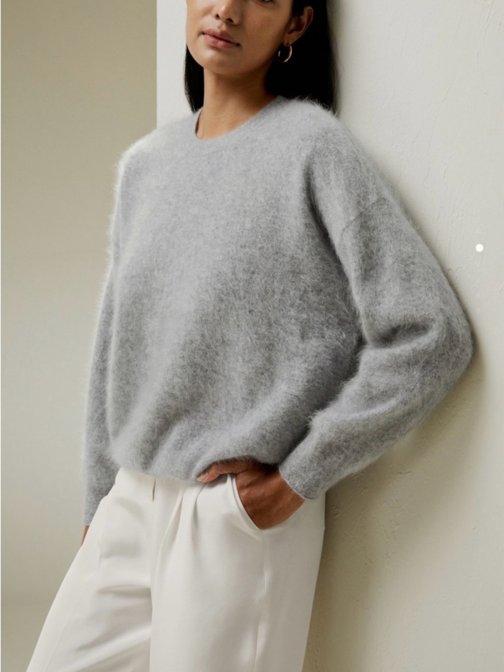 Lilysilk Brushed Cashmere Pullover Sweater